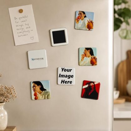 Aisthetik's Personalized Custom Fridge Magnet 2x2 inch | Vibrant&Fade Resistant | Gifts for Family & Friends | Corporate Gifts | Photo Magnet | Unique Gift for Birthday, Anniversary