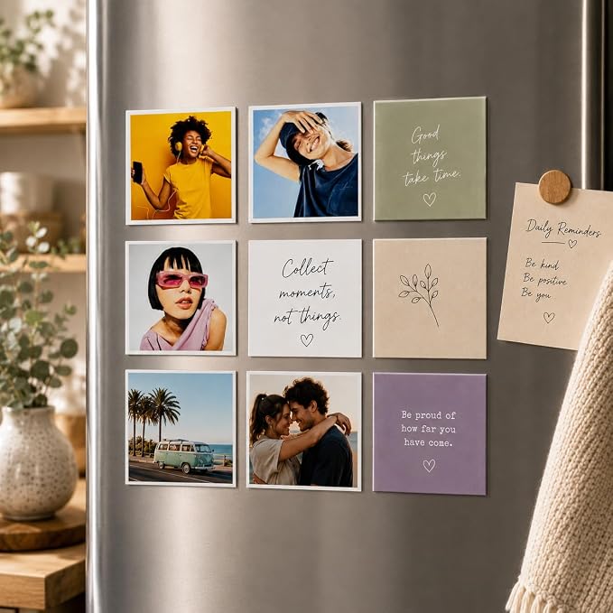 Aisthetik's Set of 6 Custom Fridge Magnet 3x3 inch | Vibrant&Fade Resistant | Gifts for Family&Friends | Corporate Gifts | Personalized Photo Magnet | Unique Gift for Birthday, Anniversary
