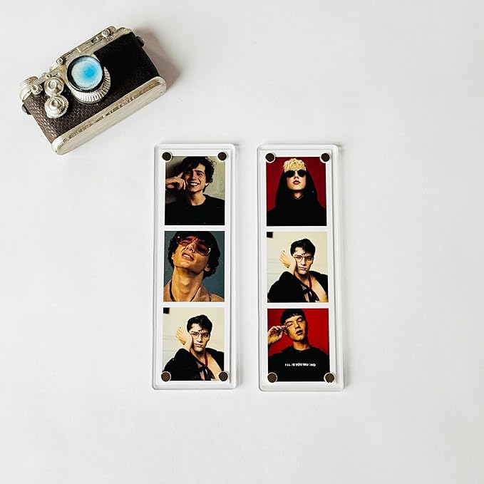 Aisthetik's Set of 2 (Free Photo) Acrylic Photo Magnet, Photo with Sparkle Film Decorative Fridge Display, Memory Keepsake for Home&Office Photo Magnet Gift Birthday Anniversary (Large) - Image 2