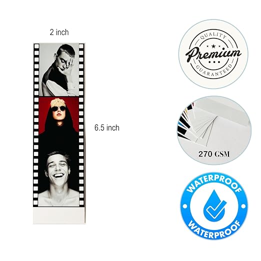 Retro Strip Photo Prints 2x7 Set of 4, Premium 270 GSM Waterproof Paper, Vintage Style Film for Scrapbooking and Memory Albums | Unique Gift for All Occasions (Large) - Image 2
