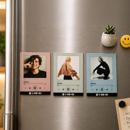 Aisthetik's Set of 2 Custom Spotify TuneSnaps Personalised Magnet 3x4 inch with Sparkle Film|Vibrant&Fade Resistant|Family&Friends|Fridge Photo Magnet|Unique Gift for Birthday, Anniversary Design 1