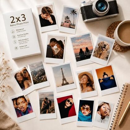 Retro Mini Photo Prints 2x3 Set of 20 Pic, Premium 270 GSM Waterproof Paper, Vintage Style Film Scrapbooking and Memory Albums | Unique Gift for All Occasions (Small)