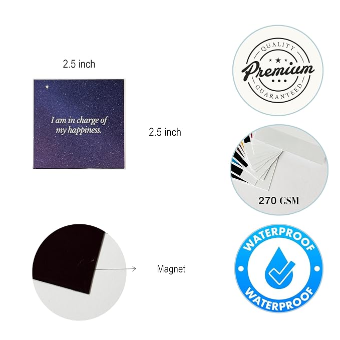 Aisthetik's Set of 6 Abundance Flow Magnet 2.5x2.5 inch|Sparkle Film|Vibrant&Fade Resistant|Self Motivation|New Year Goals|Gifts for Family&Friends|Unique Gift for Birthday, Anniversary (Abundance) - Image 4