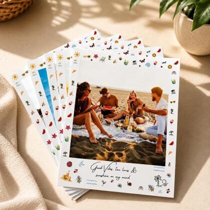AISTHETIK Retro Square Photo Prints 3x3.5 Set of 12 Pic, Premium 270 GSM Waterproof Paper, Vintage Style Film Scrapbooking and Memory Albums | Unique Gift All Occasions (Good Vibes Theme) (3x3.5, Aisthetic vibe)