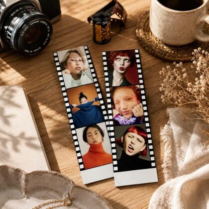 Custom Photo Strip Fridge Magnet (2×6 Inch) | Personalised 3 Photo Fridge Magnet | Matte Film Unique Photo Strip Design | Gift for Family, Friends & Couples (Film Strip Style)