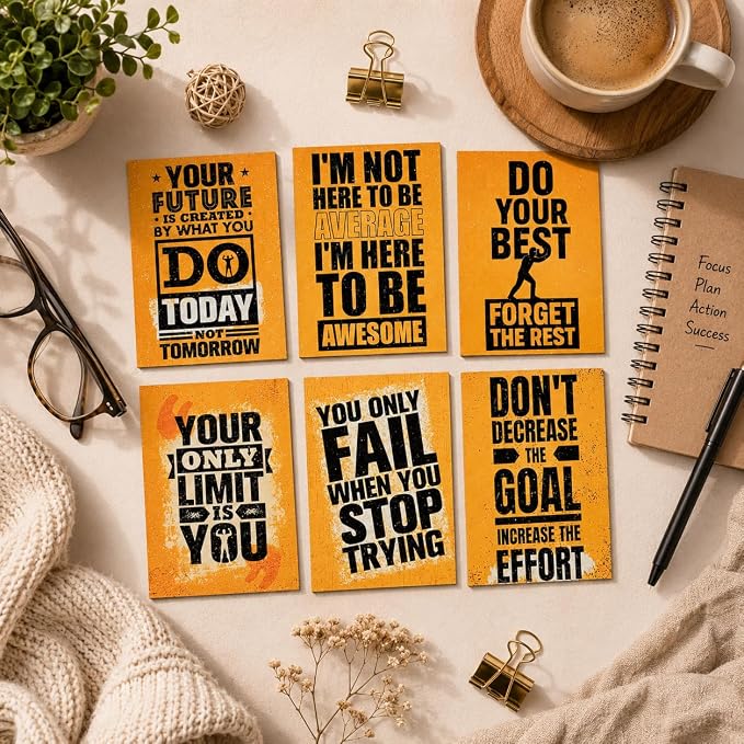 Motivational Vibrant Vision Collection Fridge Magnet Set of 6, Sparkle Film Finish, Waterproof | 180 GSM Print | Daily Inspiration Office & Refrigerator Decor Gift (Limitless) - Image 2