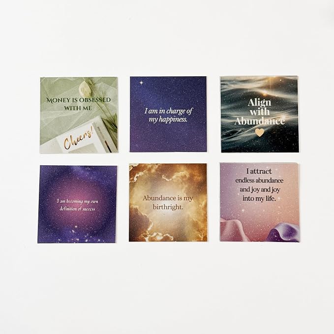 Aisthetik's Set of 6 Abundance Flow Magnet 2.5x2.5 inch|Sparkle Film|Vibrant&Fade Resistant|Self Motivation|New Year Goals|Gifts for Family&Friends|Unique Gift for Birthday, Anniversary (Abundance) - Image 3