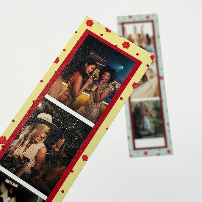 Custom Photo Strip Fridge Magnet (2×6 Inch) | Personalised 3 Photo Fridge Magnet | Matte Film Unique Photo Strip Design | Gift for Family, Friends & Couples (Vintage Floral Strip) - Image 4