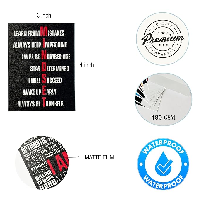 Mindset Motivation Premium Fridge Magnet (3×4 Inch) | Matte Finish | Waterproof | 180 GSM Print | Daily Inspiration Office & Refrigerator Decor Gift - Image 4