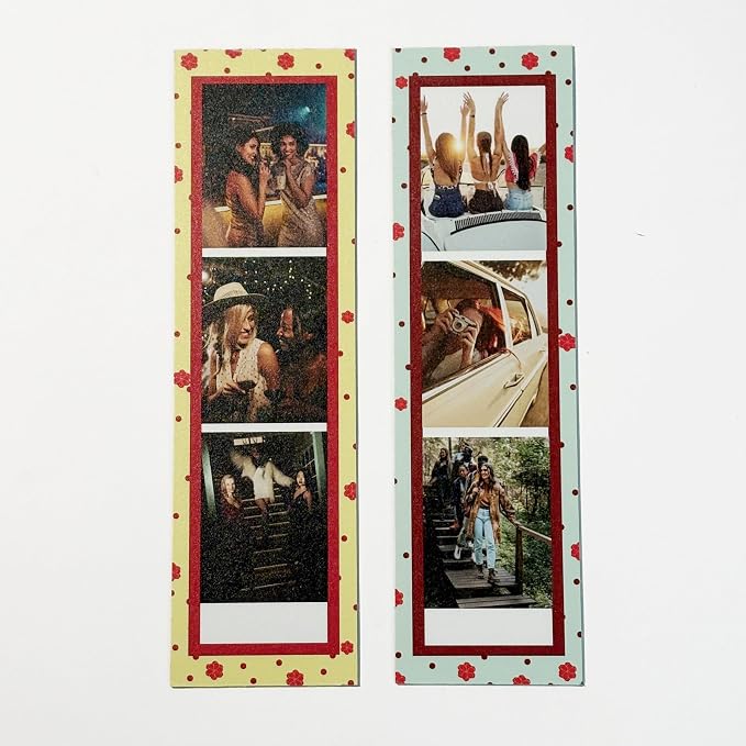 Custom Photo Strip Fridge Magnet (2×6 Inch) | Personalised 3 Photo Fridge Magnet | Matte Film Unique Photo Strip Design | Gift for Family, Friends & Couples (Vintage Floral Strip) - Image 3
