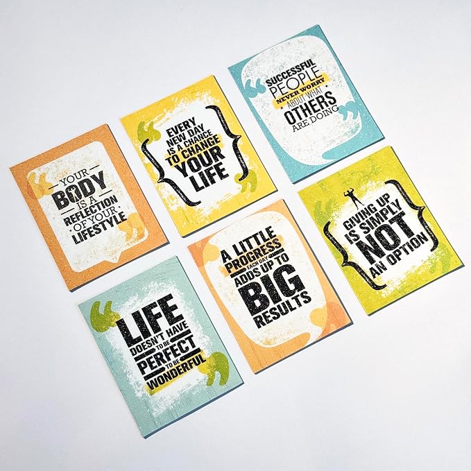 Motivational Vibrant Vision Collection Fridge Magnet Set of 6, Sparkle Film Finish, Waterproof | 180 GSM Print | Daily Inspiration Office & Refrigerator Decor Gift (Vibrant Vision) - Image 4